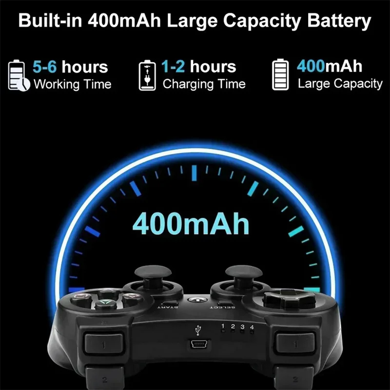 Control de PS3 compatible con mando inalámbrico Bluetooth para Play Station 3 y PC - Imagen 3